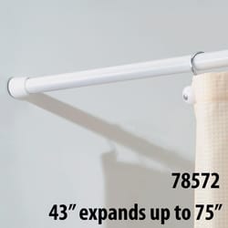 InterDesign Cameo Shower Curtain Rod 75 in. L White