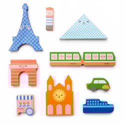 Kikkerland Kidoki Paris City in My Pocket Multicolored 9 pc