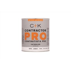 C+K Contractor Pro Semi-Gloss White Water-Based Paint Interior 32 oz