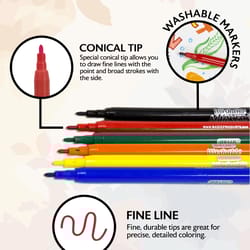 Bazic Products Assorted Fine Tip Washable Watercolor Marker 24 pk