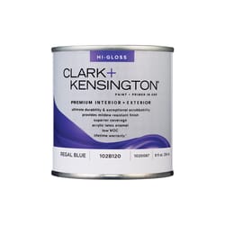 Clark+Kensington High-Gloss Regal Blue Premium Paint Exterior and Interior 1/2 pt