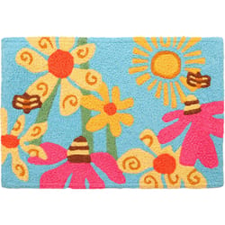 Jellybean 30 in. W X 20 in. L Multi-Color Count Your Blossoms Polyester Accent Rug