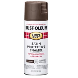 Rust-Oleum Stops Rust Satin Dark Brown Protective Enamel Spray Paint 12 oz