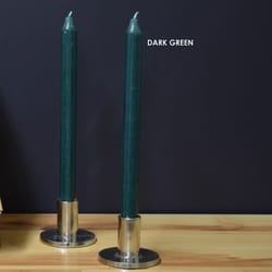 Kiri Tapers Dark Green Unscented Scent Taper Candle