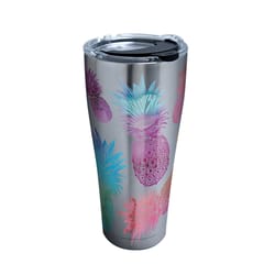 Tervis 30 oz Watercolor Pineapples Multicolored BPA Free Tumbler with Lid