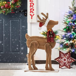 Glitzhome Multicolored Reindeer Indoor Christmas Decor 36 in.