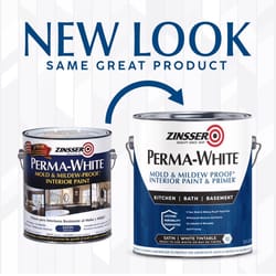 Zinsser Perma-White Satin White Water-Based Mold and Mildew-Proof Paint Interior 1 gal