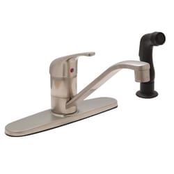 Huntington Brass Reliaflo One Handle Satin Nickel Kitchen Faucet Side Sprayer Included