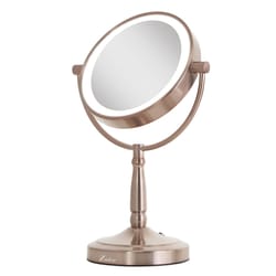 Zadro Next Generation 5.5 in. H X 5.5 in. W LED Vanity Mirror Satin Nickel Rose Gold