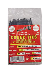 Tool City 4 in. L Black Cable Tie 100 pk