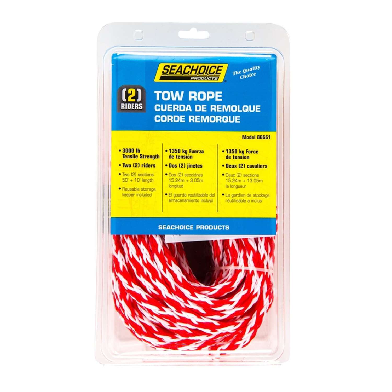 Seachoice 60 ft. L Red/White Braided Polypropylene Tow Rope Ace Hardware