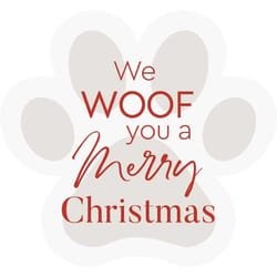 P Graham Dunn Red/White Paw Print - We Wood You a Merry Christmas Sign 3.25 in.