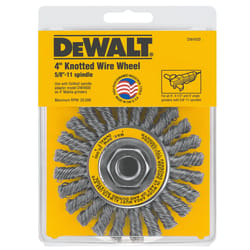DeWalt High Performance 4 in. Coarse Knotted Wire Wheel Brush Carbon Steel 20000 rpm 1 pc
