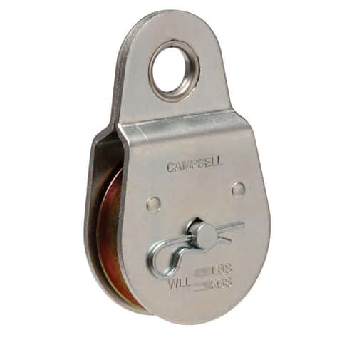Campbell 3 in. D Zinc Plated Steel Fixed Eye Single Sheave Rigid Eye Pulley Campbell 3 in. D Zinc Plated Steel Fixed Eye Single Sheave Rigid Eye Pulley