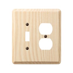 Amerelle Contemporary Unfinished Beige 2 gang Ash Wood Duplex/Toggle Wall Plate 1 pk