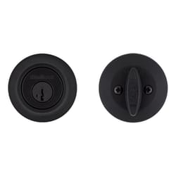 Kwikset Matte Black Single Cylinder Deadbolt 2-3/4 in.