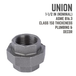 STZ Industries 1-1/2 in. FIP each X 1-1/2 in. D FIP Black Malleable Iron Union