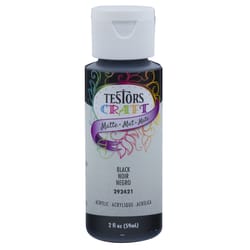 Rust-Oleum Testors Craft Matte Black Water-Based Paint Interior 10 g/L 2 oz