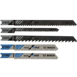 Bosch 5 in. Metal U-Shank Jig Saw Blade Set Assorted TPI 5 pk