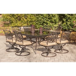 Hanover Traditions 9 pc Bronze Aluminum Traditional Dining Set Tan
