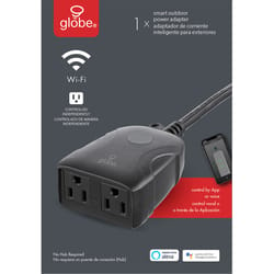 Globe Electric Wi-Fi Smart Home Grounded 2 outlets Smart-Enabled Wi-Fi Smart Power Plug/Adapter 1 pk