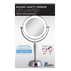 Zadro Next Generation 19 in. H X 5.25 in. W LED Vanity Mirror Satin Nickel Silver