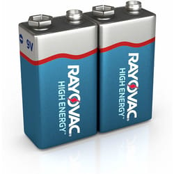 Rayovac High Energy 9-Volt Alkaline Batteries 2 pk Carded