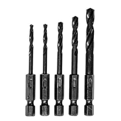 Century Drill & Tool Impact Pro Steel Drill Bit Set Quick-Change Hex Shank 5 pc