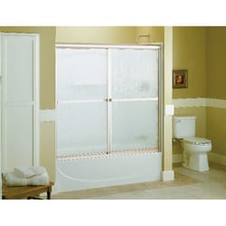 Sterling Advantage 55.5 in. H X 59.625 in. W Nickel Clear Frameless Shower Door