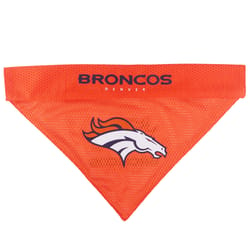 Pets First Orange/White Denver Broncos Cotton/Nylon Dog Collar Bandana Small/Medium