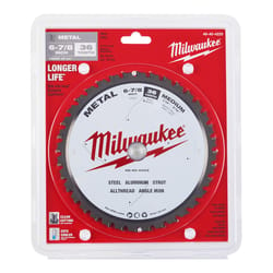 Milwaukee 6-7/8 in. D X 20 mm Tungsten Carbide Circular Saw Blade 36 teeth 1 pk