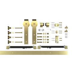 National Hardware Designer Brushed Gold Steel Barn Door Hanger Kit 1 pc