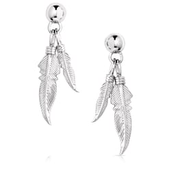 Montana Silversmiths Women's Nature's Halo Feather Silver Earrings