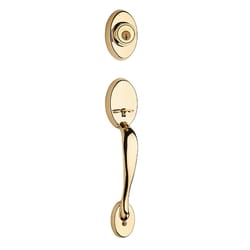 Kwikset Signature Chelsea Polished Brass Outside Trim Handleset 1-3/4 in.