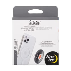 Nite Ize Steelie Black/White Orbiter Magnetic Socket and Metal Ring For Universal