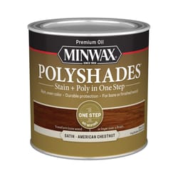 Minwax PolyShades Semi-Transparent Satin American Chestnut Stain/Polyurethane Finish 1/2 pt