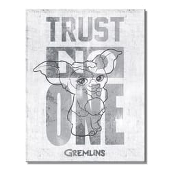 Desperate Enterprises 16 in. L Multicolored Tin Trust No One Gremlins Wall Decor Sign