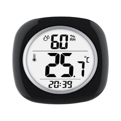 Taylor Hygrometer/Temperature/Time Digital Thermometer Plastic Black 4.75 in.