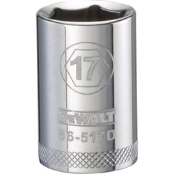 DeWalt 17 mm X 1/2 in. drive Metric 6 Point Socket 1 pc