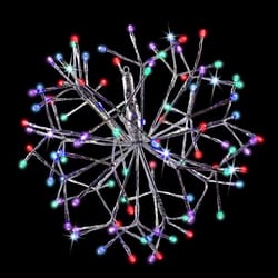 Celebrations Platinum LED Multi Shimmer Sphere 16 in. Hanging Decor