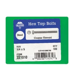 HILLMAN 1/4 in. D X 5 in. L Zinc Plated Steel Hex Tap Bolt 1 pk
