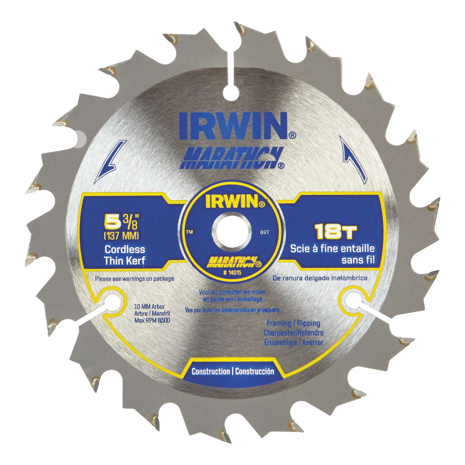Irwin Marathon 53/8 in. Dia. Carbide Circular Saw Blade 18 teeth 1 pk Ace Hardware