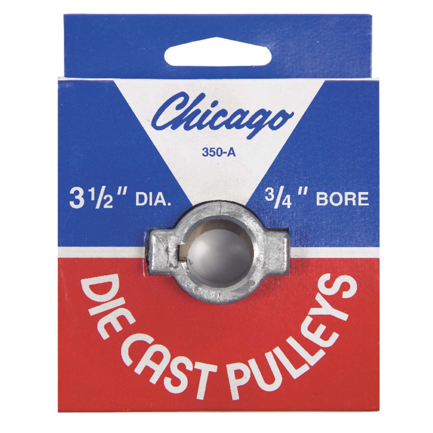 Chicago Die Cast  4 in Dia Zinc  Single V Grooved Pulley 