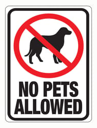 Hy-Ko English White Pet Sign 8.5 in. H X 12 in. W