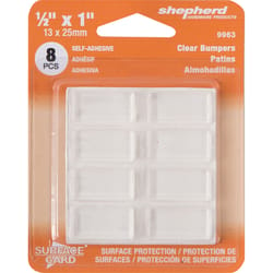 Shepherd Hardware Vinyl Self Adhesive Bumper Pad Clear Rectangle 1/2 in. W X 1 in. L 8 pk