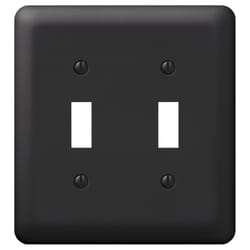 Amerelle Devon Matte Black 2 gang Stamped Steel Toggle Wall Plate 1 pk