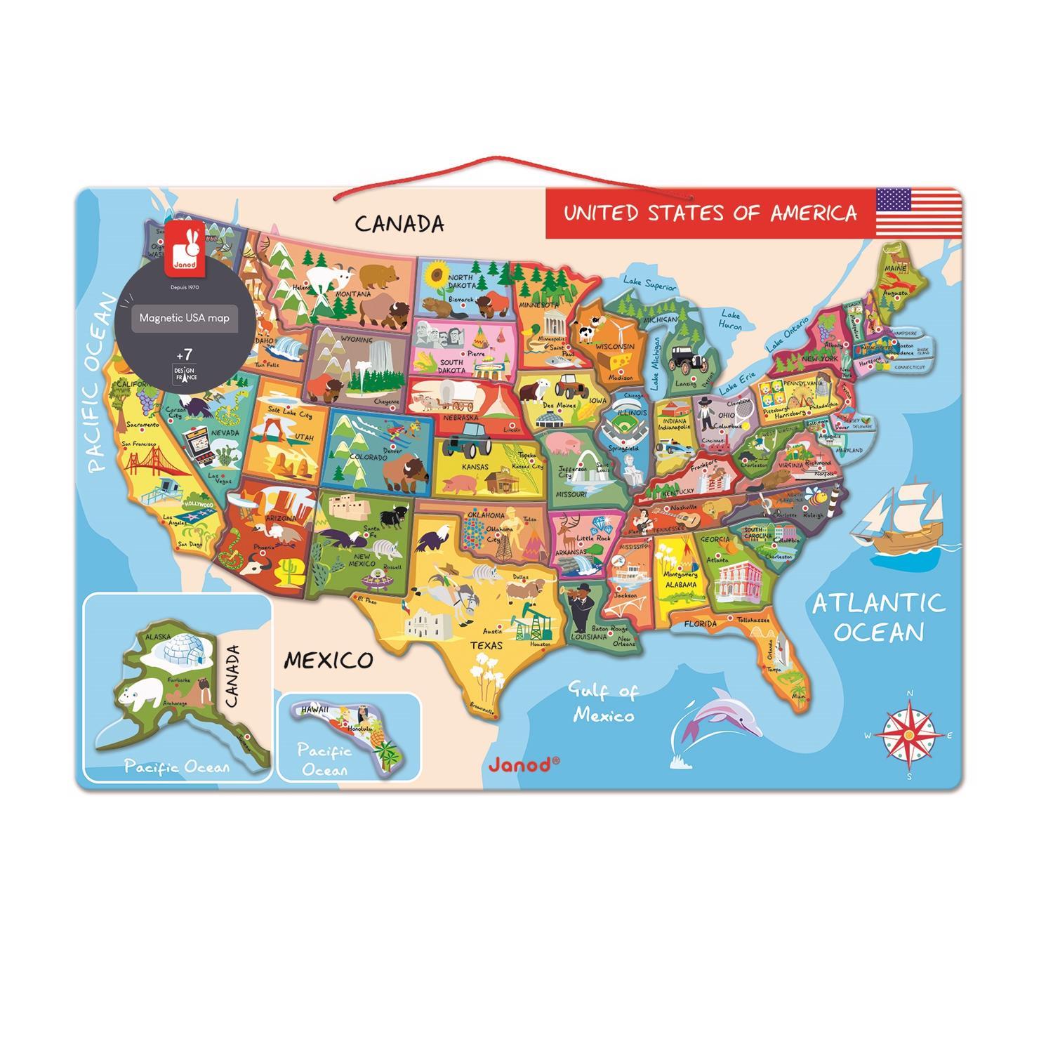 Janod USA Map Puzzle 1 pc