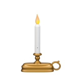 Xodus Innovations Antique Brass/White None Scent Window Candles Flameless Flickering Candle