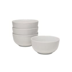 Layla White Porcelain Mug Bowl Set 5.5 in. D 4 pc