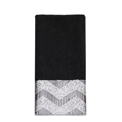 Avanti Linens Chevron Galaxy Black Cotton Contemporary Fingertip Towel 1 pc